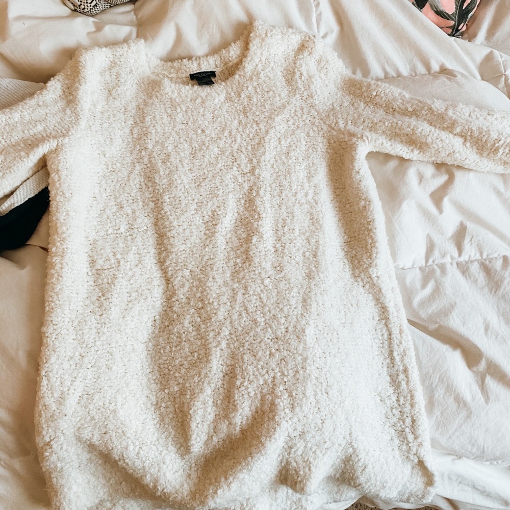 Fuzzy White Sweater